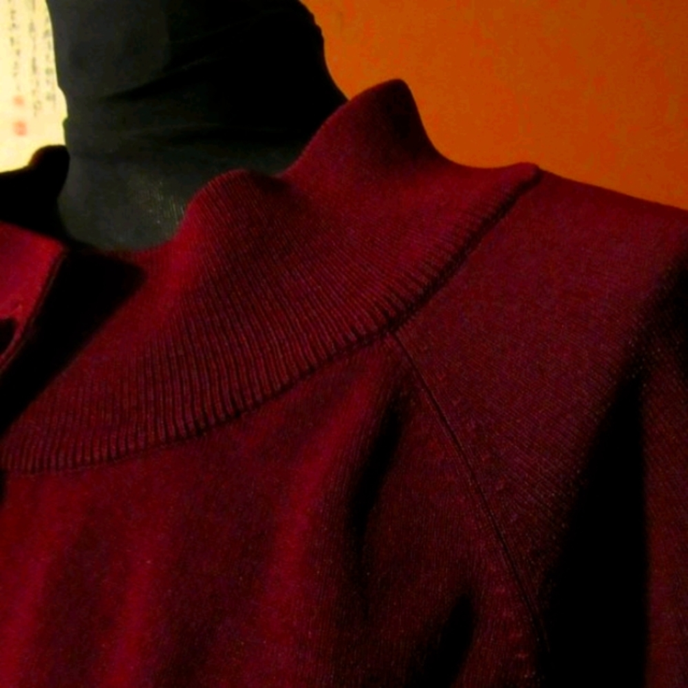 🌹 Lovely Deep Rich Bordeaux Burgundy Cropped One Button Cardigan - S - Picture 7 of 16